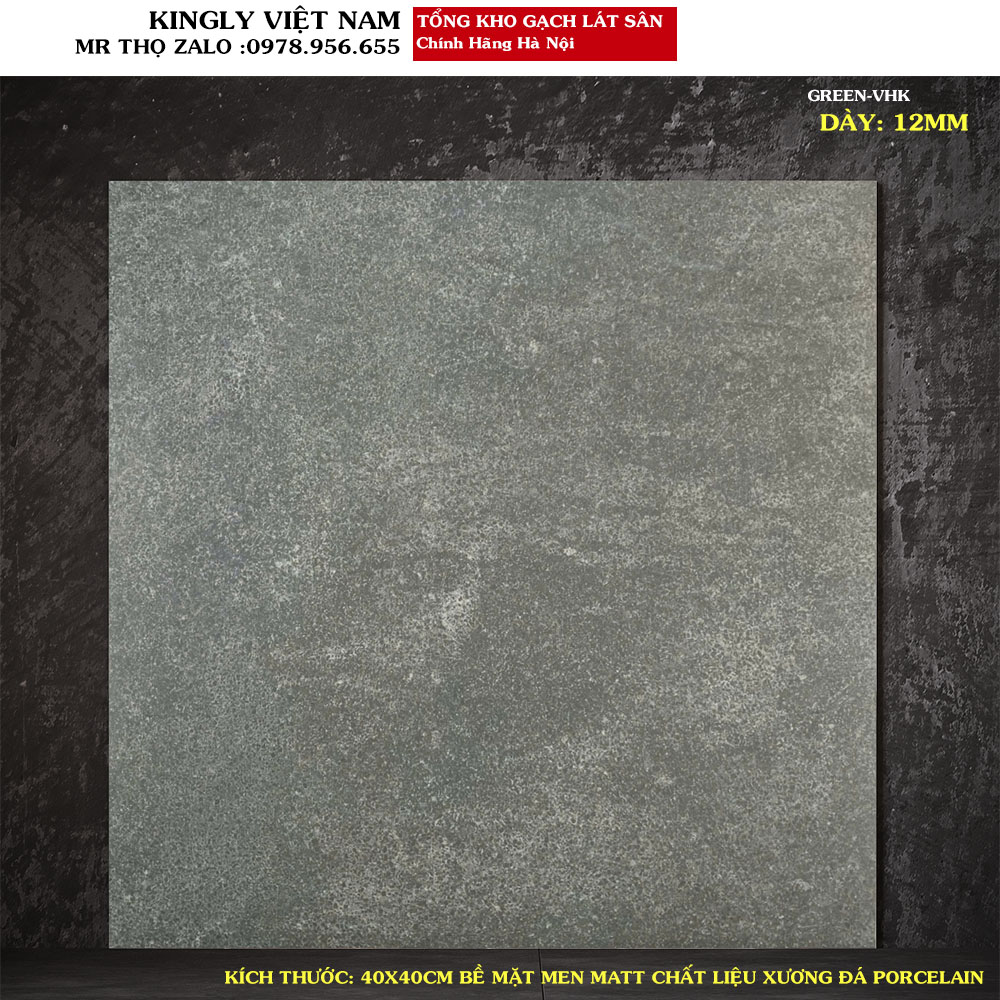 Gạch lát sân 40x40 ẤN ĐỘ GREEN